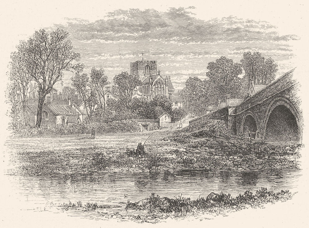 WALES. St. Asaph 1901 old antique vintage print picture